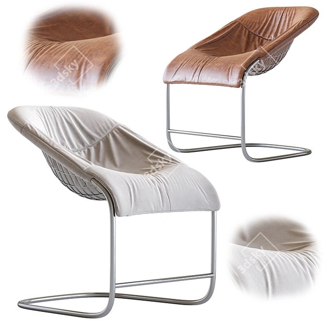Cortina Chair: Sophisticated Elegance for Any Space 3D model image 1
