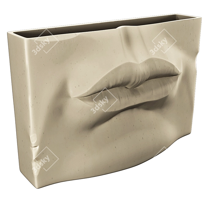 Sculpted Lips Planter 3D model image 2