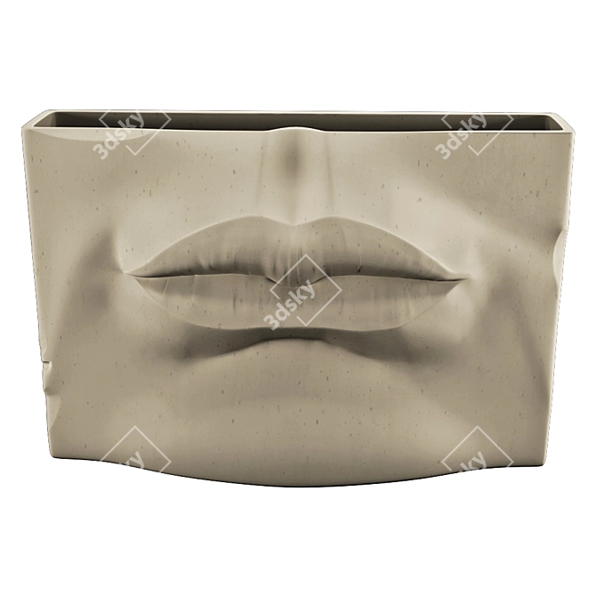 Sculpted Lips Planter 3D model image 3