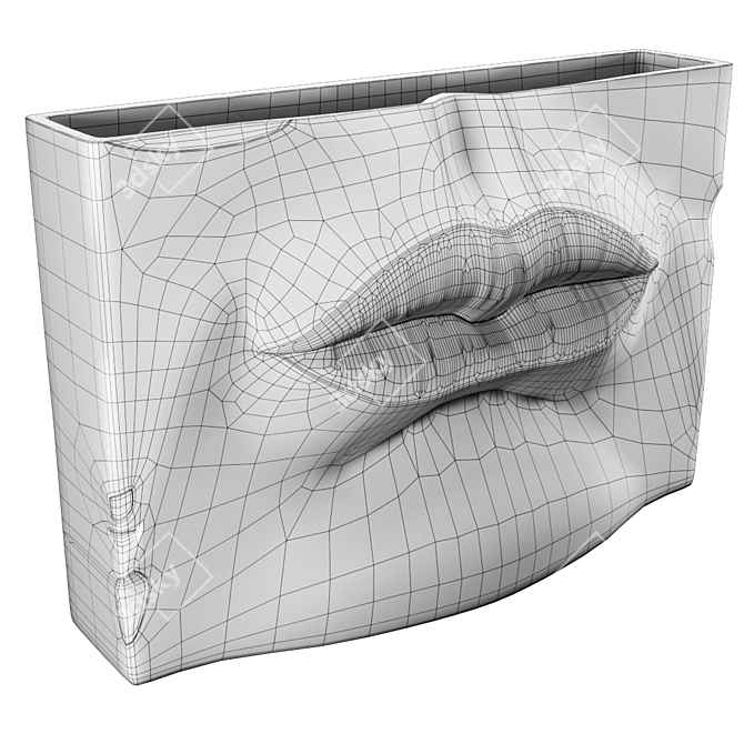 Sculpted Lips Planter 3D model image 4