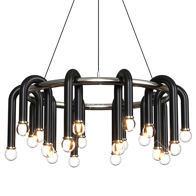 Elegant Whit Chandelier 3D model image 2