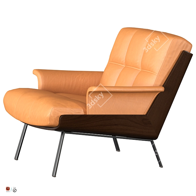 Modern Minotti Daiki Indoor Armchair 3D model image 3