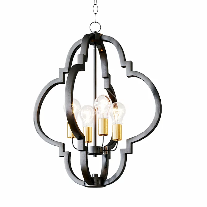 Ayoura Wood Grain Pendant Chandelier 3D model image 1