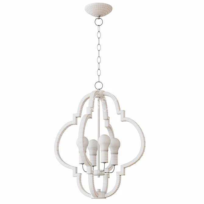 Ayoura Wood Grain Pendant Chandelier 3D model image 3