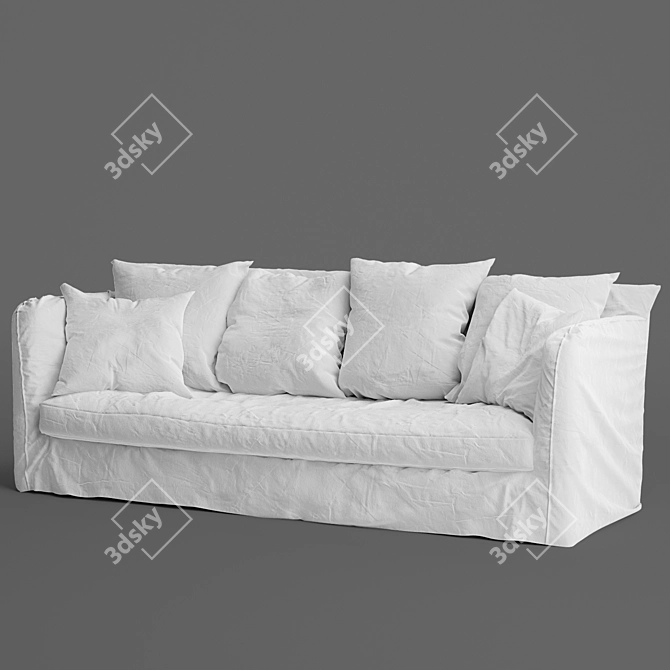 Elegant Vittoria Slipcover Sofa 3D model image 2