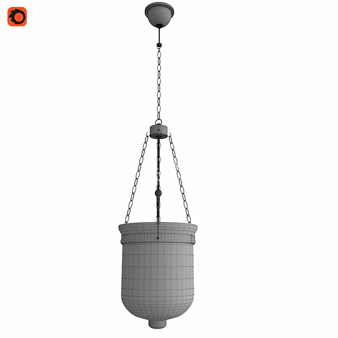 American Country Glass Chandelier 3D model image 3