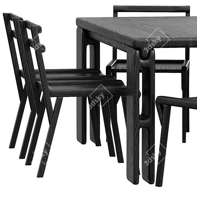 Modern Vonnegut Kraft Table Set 3D model image 5