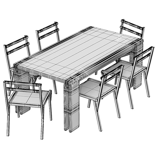 Modern Vonnegut Kraft Table Set 3D model image 6