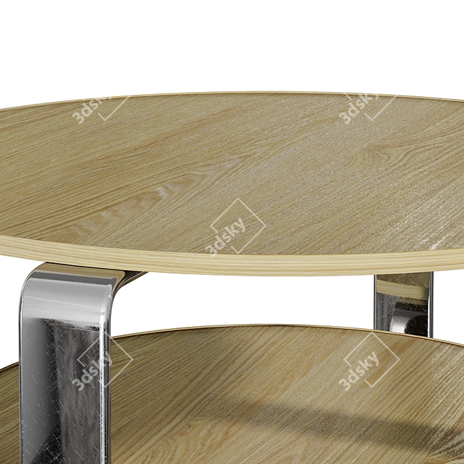 Elegant Oak Veneer Coffee Table 3D model image 4