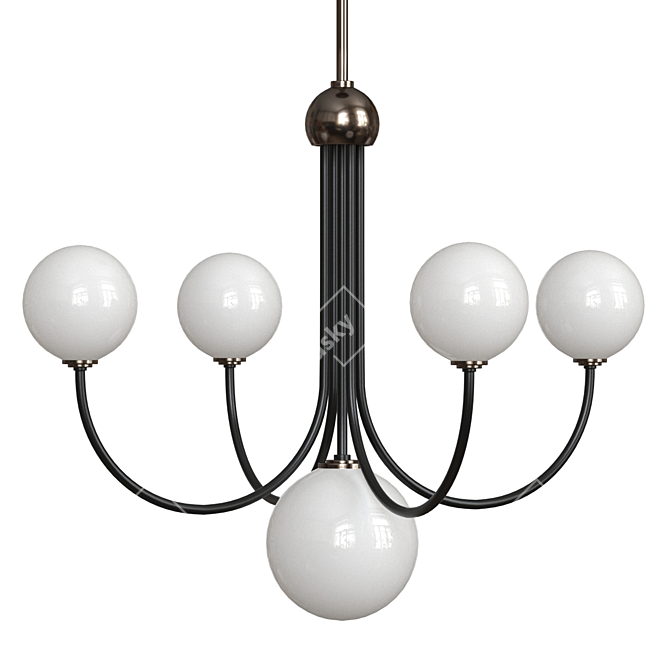 Modern 5-Light LED Chandelier 3D model image 3