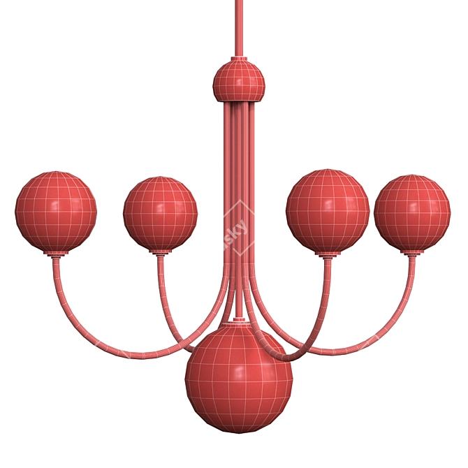 Modern 5-Light LED Chandelier 3D model image 4