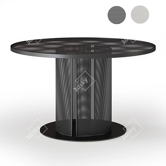 Modern Bauhaus Steel Dining Table 3D model image 2
