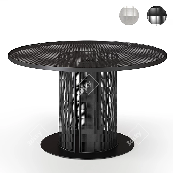 Modern Bauhaus Steel Dining Table 3D model image 7