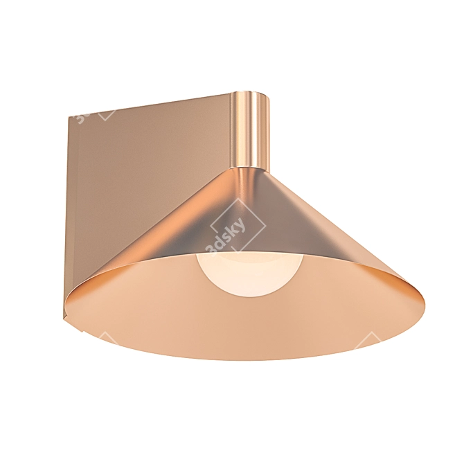 Elegant Bronze Wall Light 3D model image 1