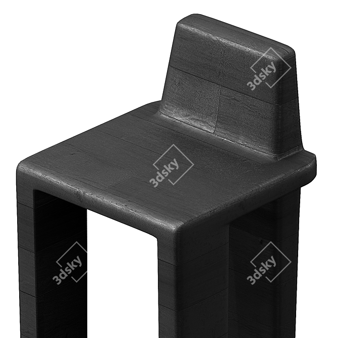 Elegant Bone Counter Stool 3D model image 2