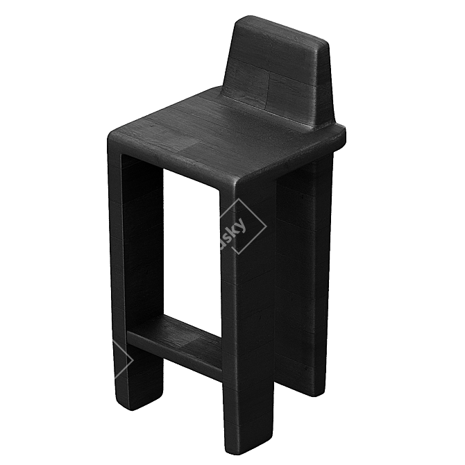 Elegant Bone Counter Stool 3D model image 3