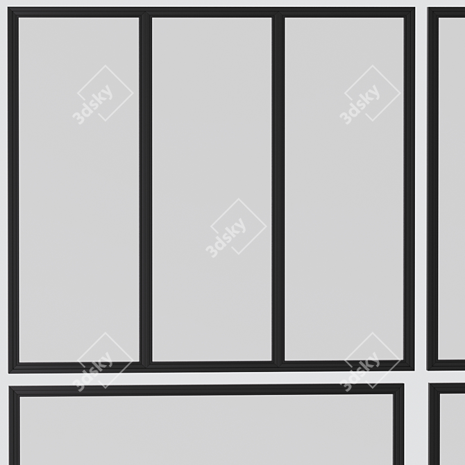 Elegant Stained Glass Panes | Editable Size | 2 Colors 3D model image 4