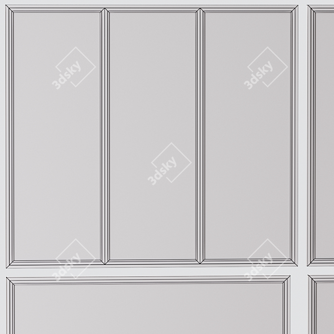 Elegant Stained Glass Panes | Editable Size | 2 Colors 3D model image 5