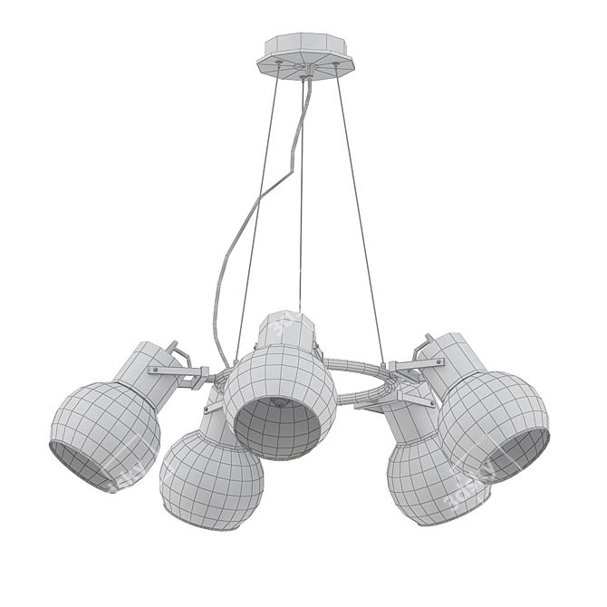 Modern Loft Style Pendant Chandelier 3D model image 2