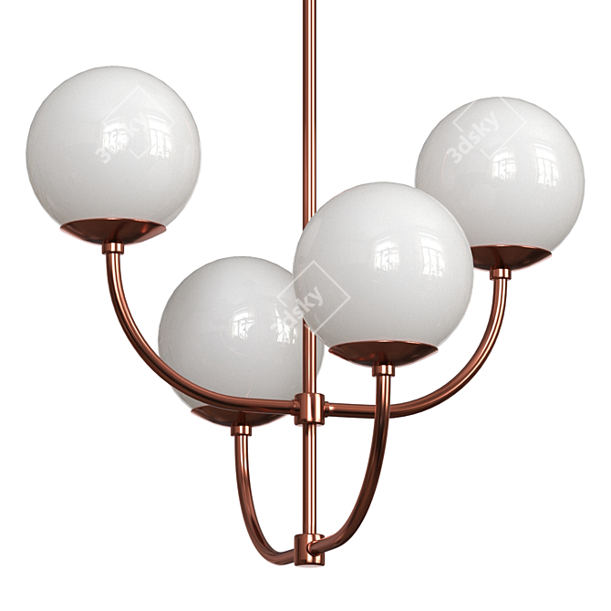 Elegant Carrie Chandeliers - Brass, Nickel, Copper 3D model image 3