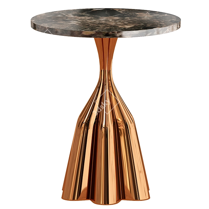 Smoked Rock Crystal Pedestal: Polished Copper Foot 3D model image 1