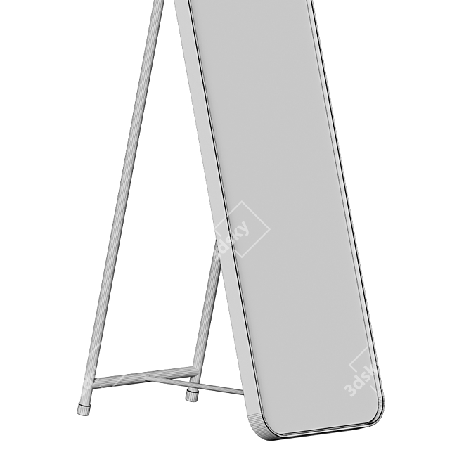 Scandi Style Brass-Framed Full-Length Mirror 3D model image 4