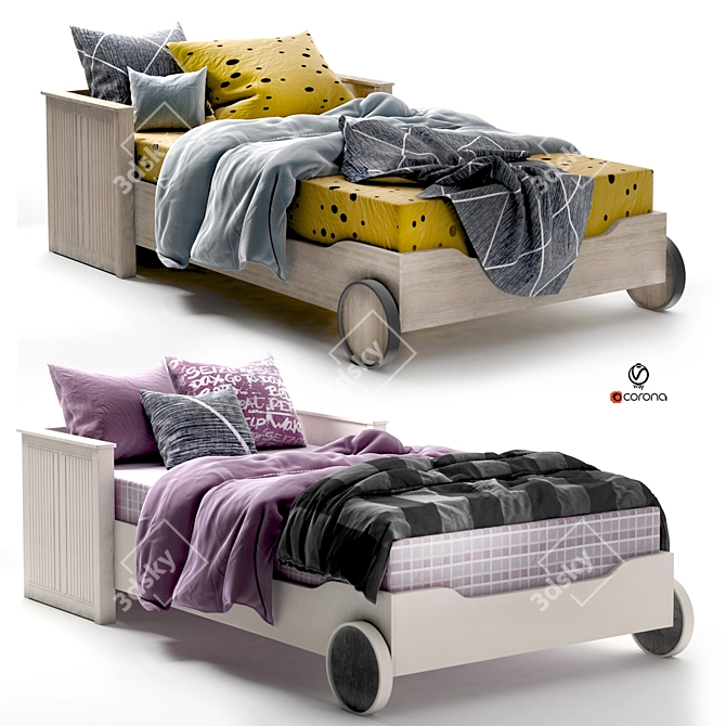 Kid's Car Bed Set 3D model image 8