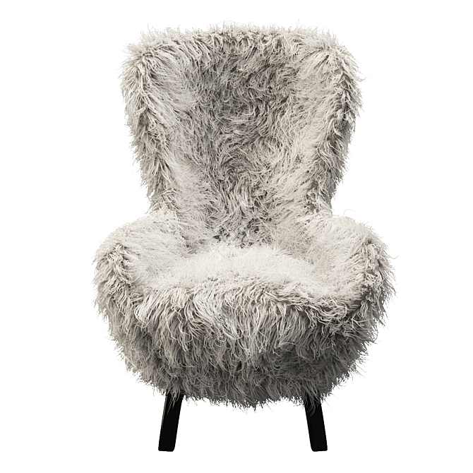 Title: Italian Fluffy Chair in Modern Guelfo Fur 3D model image 2