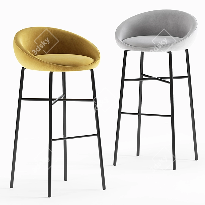 Blossom Bar Stool 3D model image 1