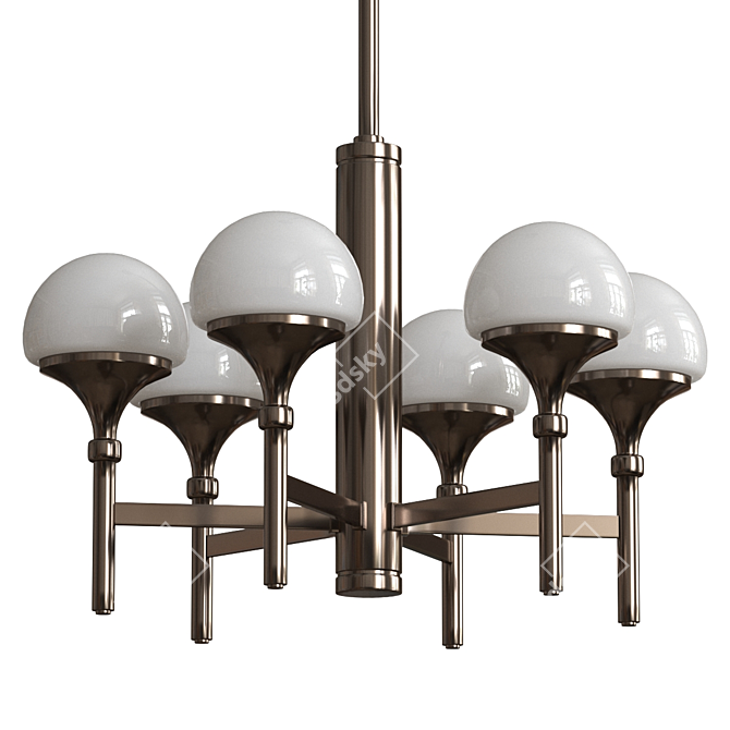 Elegant Aged Brass Chandelier 3D model image 2