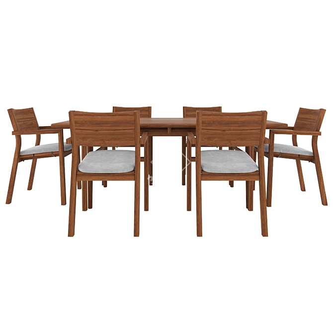 Elegant Outdoor Set: Kos Armchair & CH327 Dining Table 3D model image 2