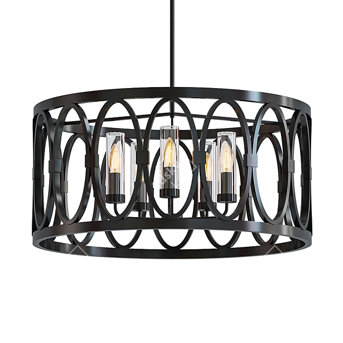 Elegant Weathered Zinc Chandelier 3D model image 1