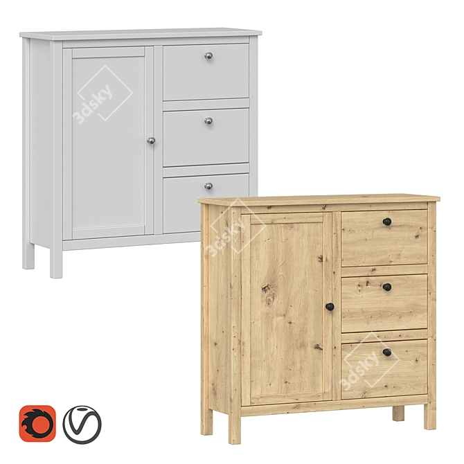 Modern Chest of Drawers - Helga-1 3D model image 1