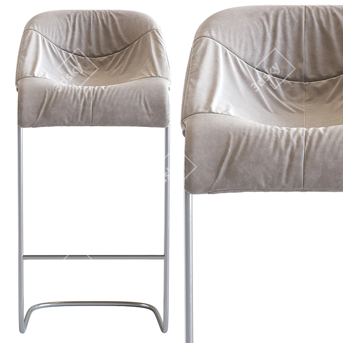 Sleek Cortina Barstool | Stylish and Compact 3D model image 3