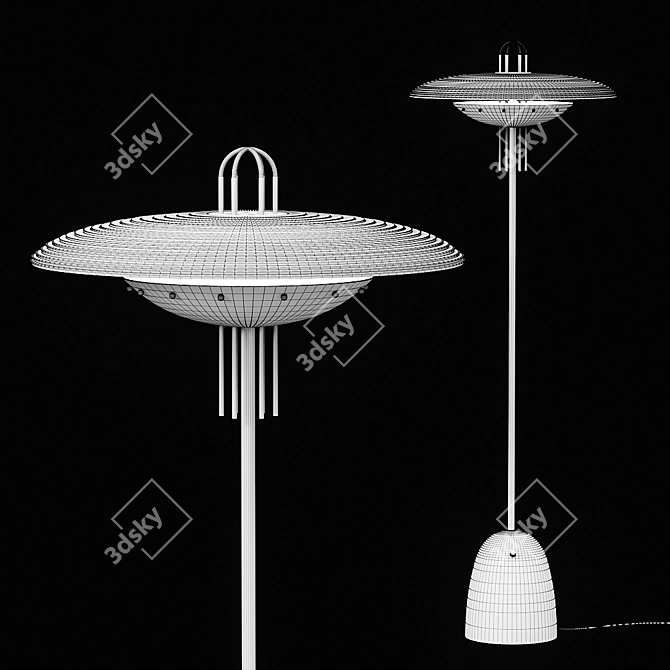 Sleek Signal Y: Floor Lamp 3D model image 2