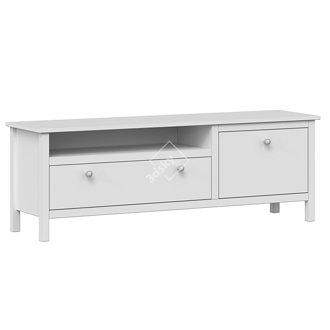 Elegant White TV Stand with Storage 3D model image 4