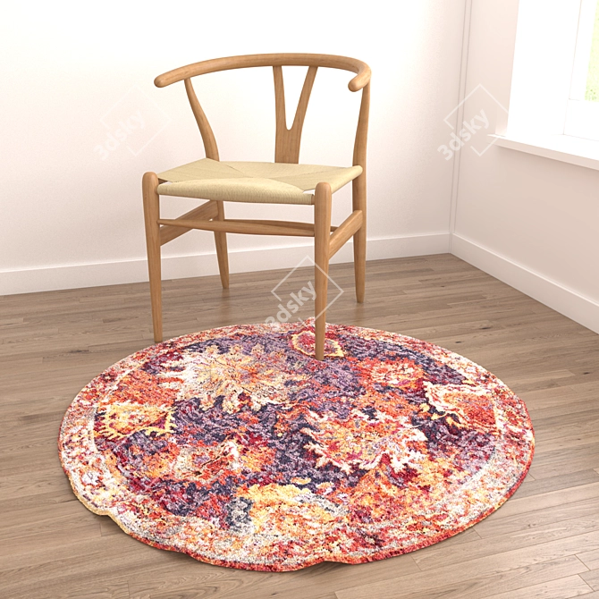 Versatile Rug Set: 4 Folded & 4 Flat Rugs 3D model image 2