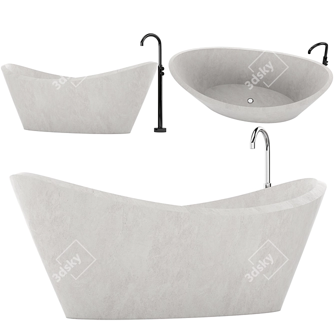 Elegant PIMAR LIBECCIO Bathtub 3D model image 2