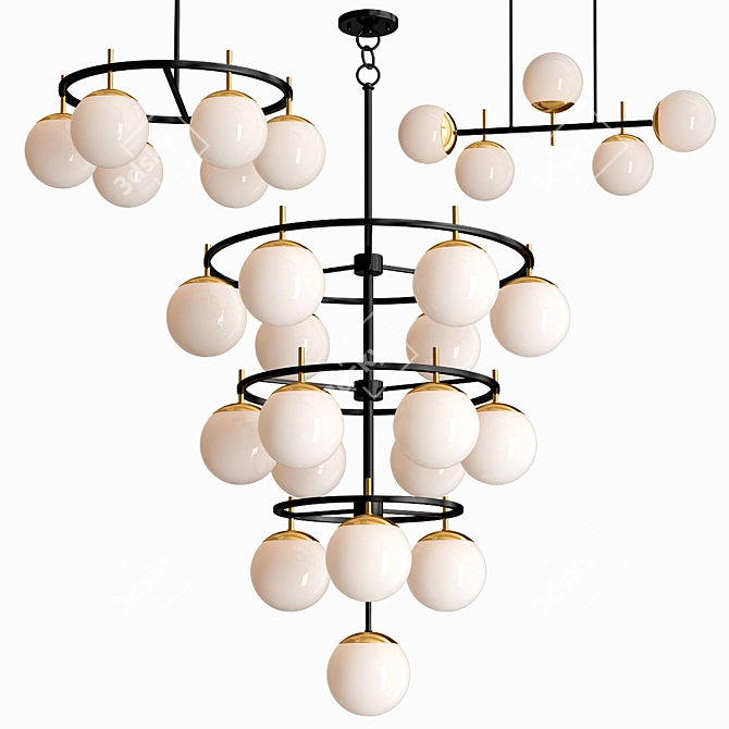 Elegant Alluria Chandelier Collection 3D model image 1