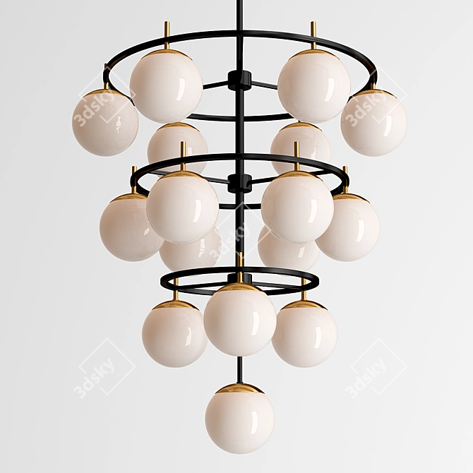 Elegant Alluria Chandelier Collection 3D model image 2