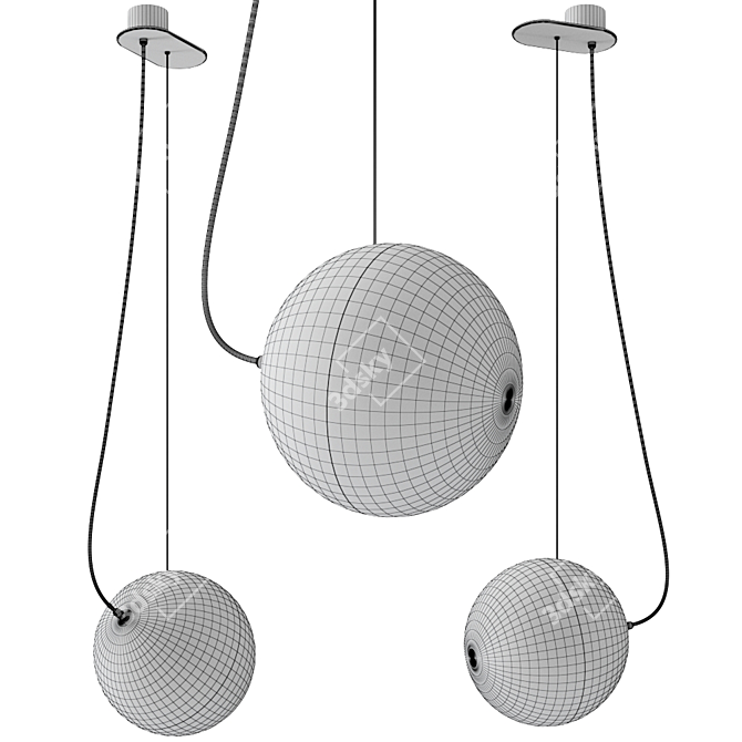 Milán Iluminación Pendant Lamp: Half 3D model image 2