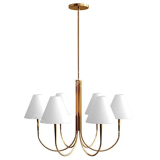 Elegant Swoop Arm Chandelier 3D model image 1