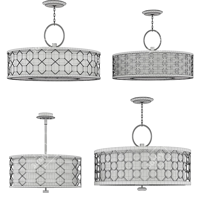 Allegretto Drum Pendant Light 3D model image 2