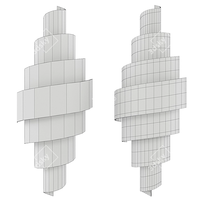 Elegant Chiffonade Wall Sconce 3D model image 2