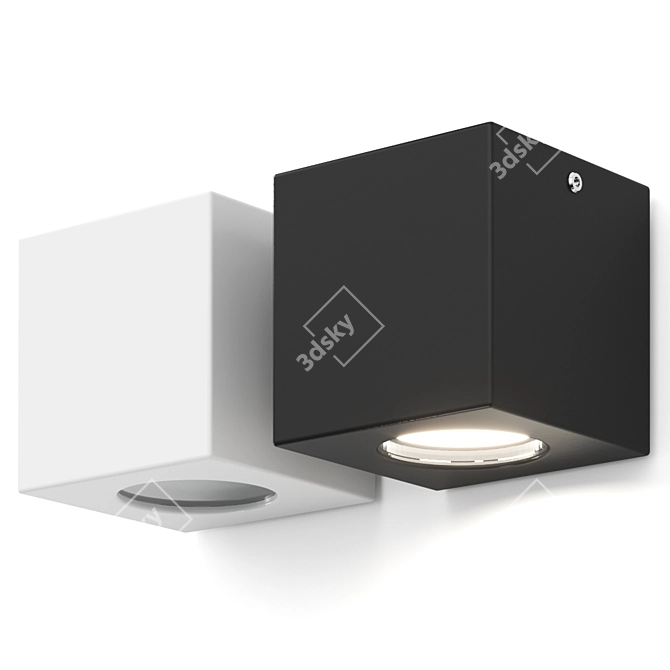 Dexter Cube: Modern Wall Lamp 3D model image 1