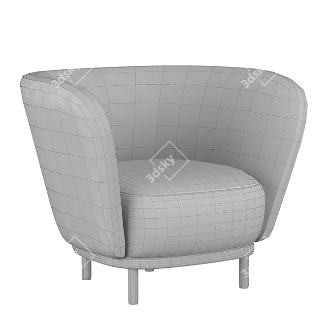 Sleek Dandy Armchair 3D model image 4