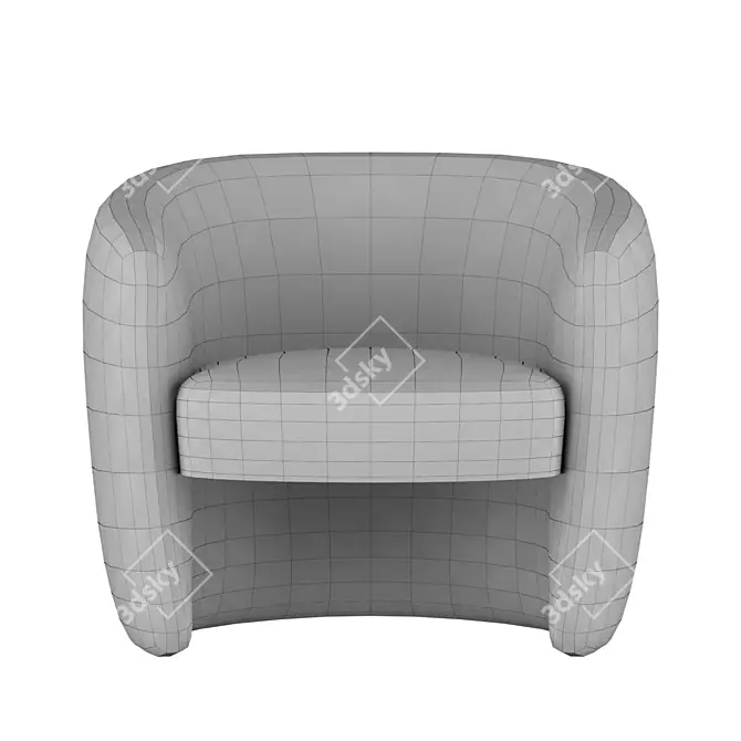 Stylish Kearney Barrel Armchair 3D model image 4