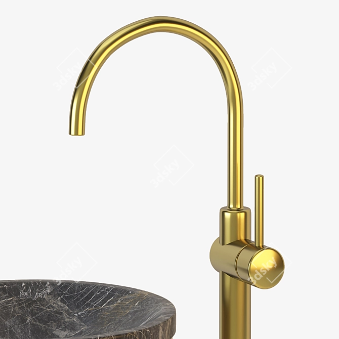 Elegant Stone Wash Basin 3D model image 4