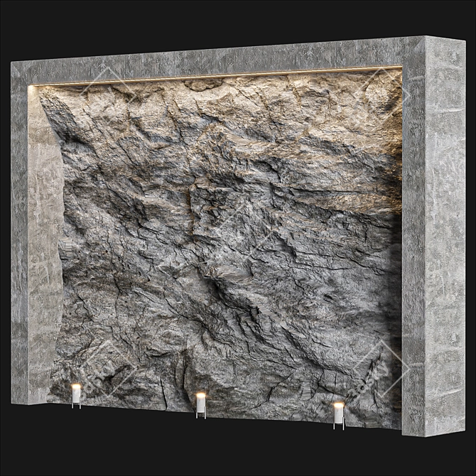 Elegant Light Stone Wall 3D model image 2