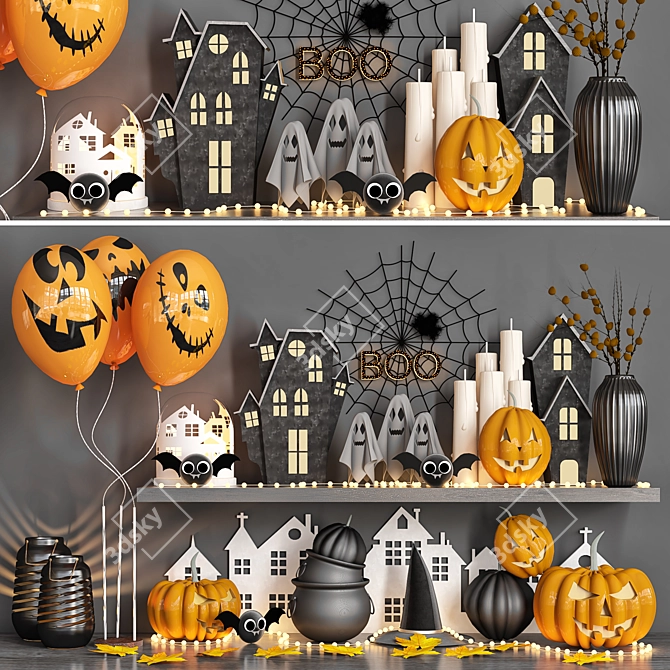 Title: Spooky Halloween Decor Set 3D model image 1
